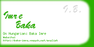 imre baka business card